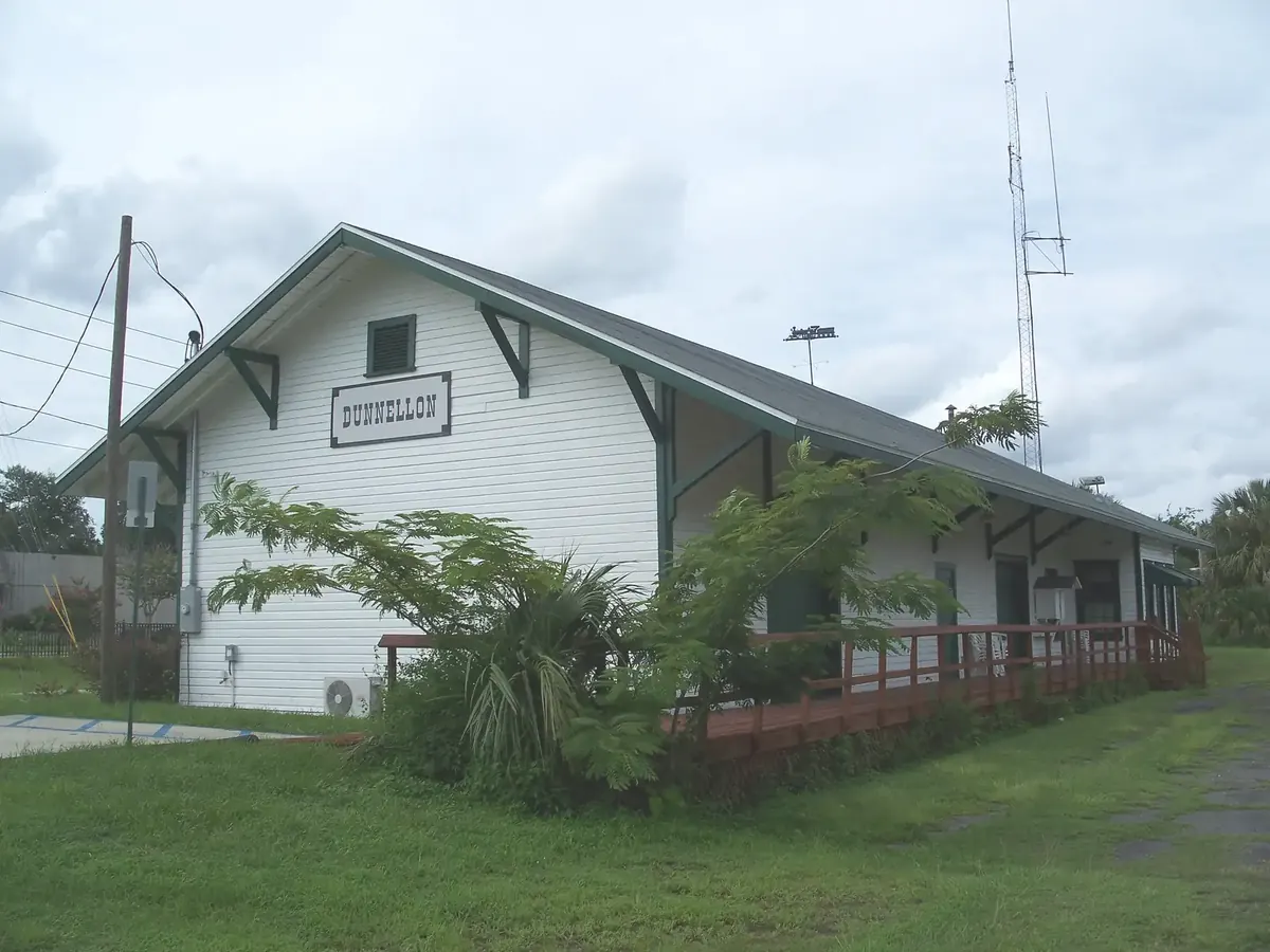 Old Atlantic Coast Line train depot in Dunnellon, Florida