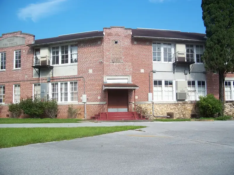 Old Reddick Auditorium, part of the former Reddick High School, in Reddick, Florida